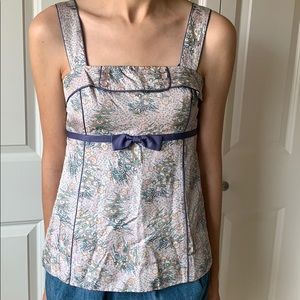 Marc by Marc Jacobs lavender floral silk top sz 2